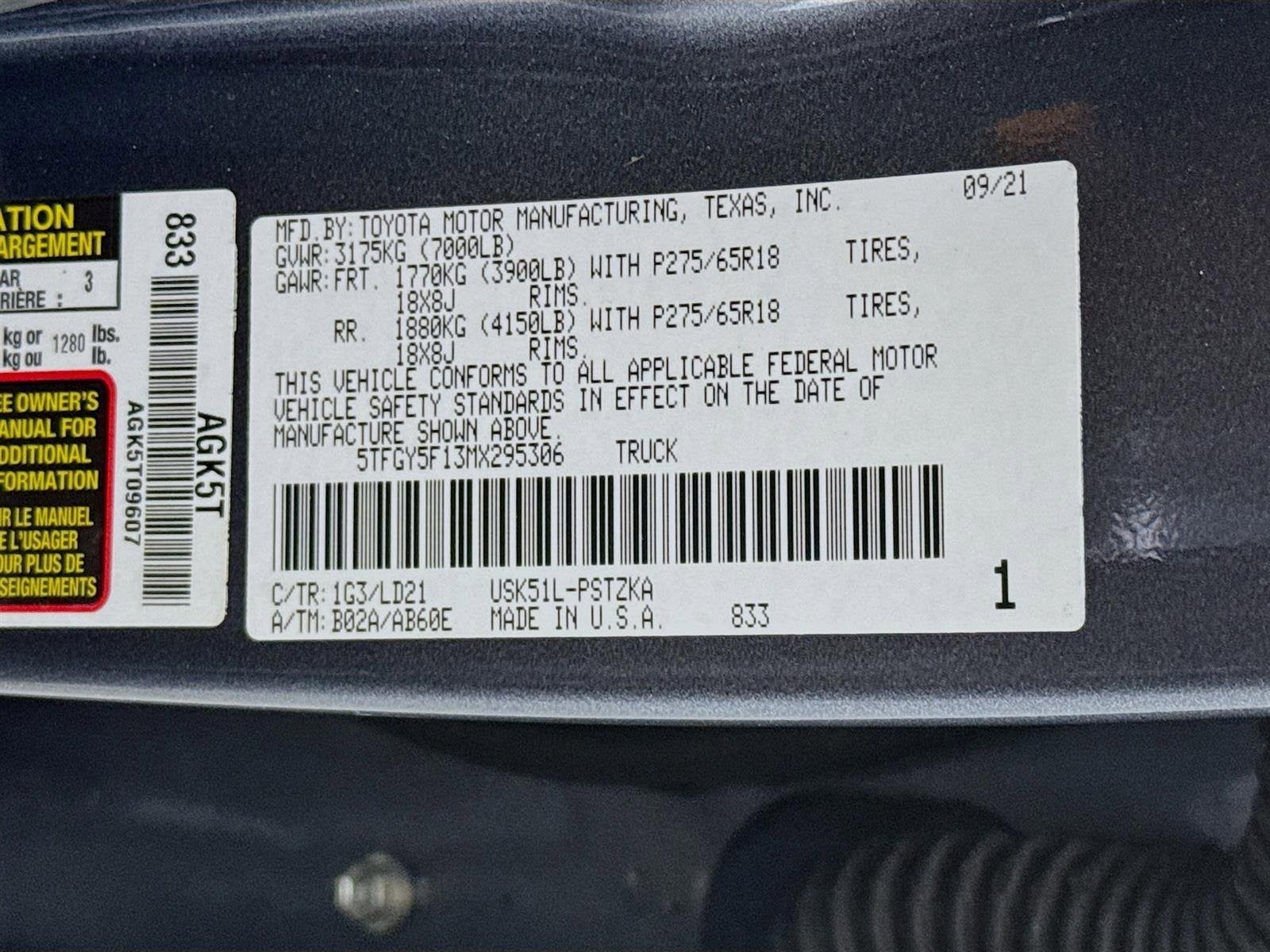 2021 Toyota Tundra 2WD 1794 Edition