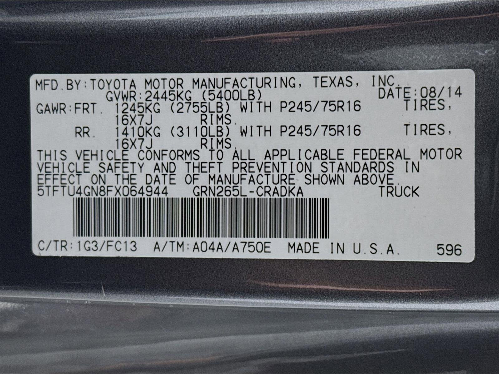 2015 Toyota Tacoma PreRunner