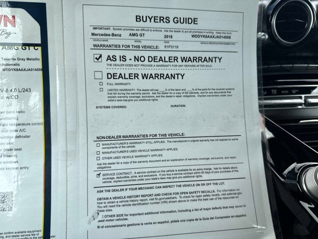 2018 Mercedes-Benz AMG® GT C