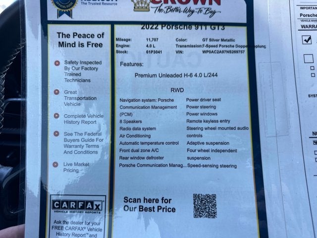 2022 Porsche 911 GT3