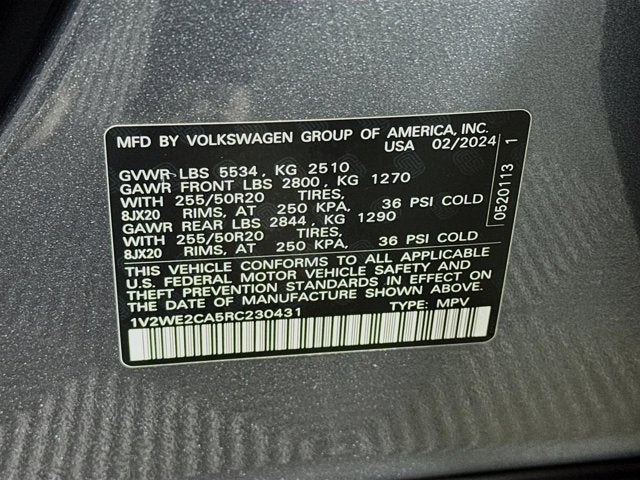 2024 Volkswagen Atlas Cross Sport 2.0T SE w/Technology