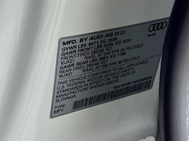 2022 Audi Q8 55 Premium Plus
