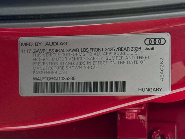 2018 Audi S3 2.0T Prestige