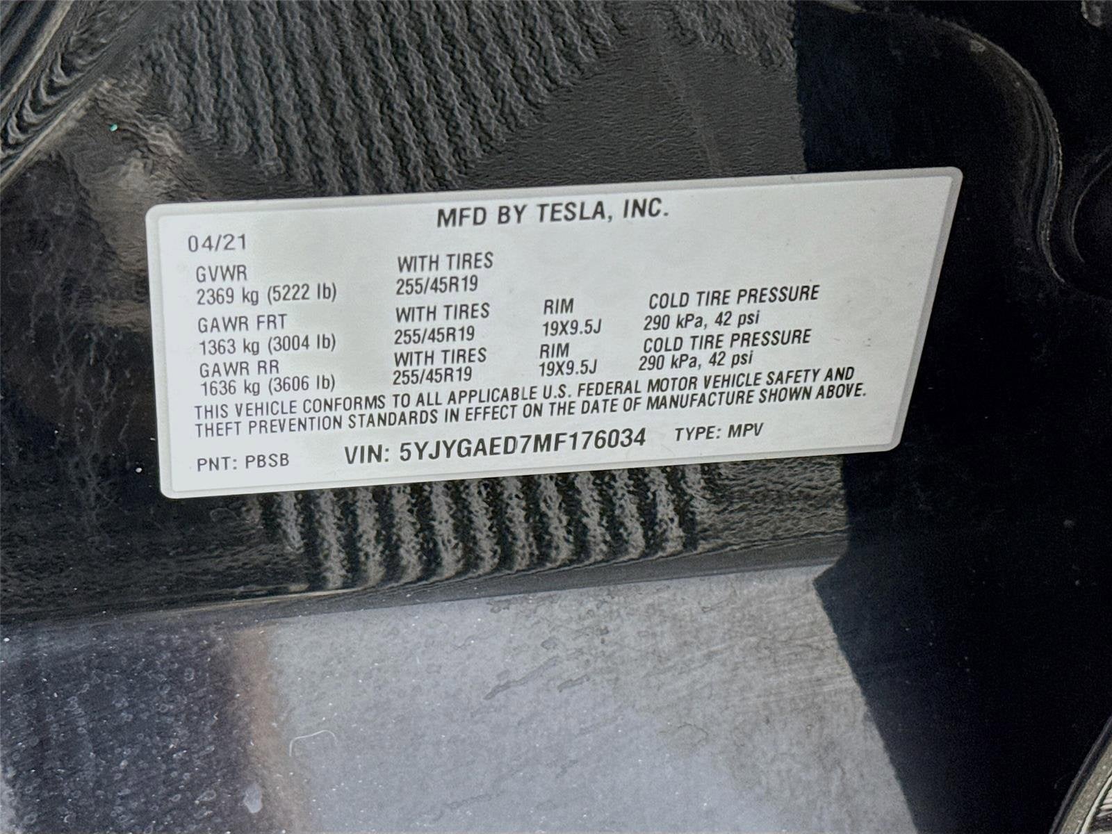 2021 Tesla Model Y Standard Range