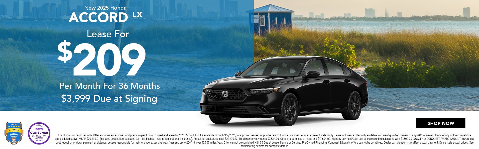 2025 Accord $209 P/M