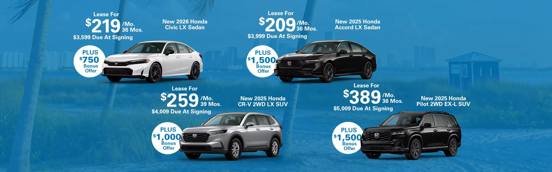 Multiple Lease Specials At Crown Honda